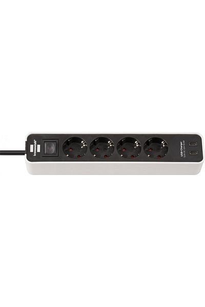 Brennenstuhl Prelungitor Ecolor 4 prize, 2xUSB-C, 1.5m Negru Alb