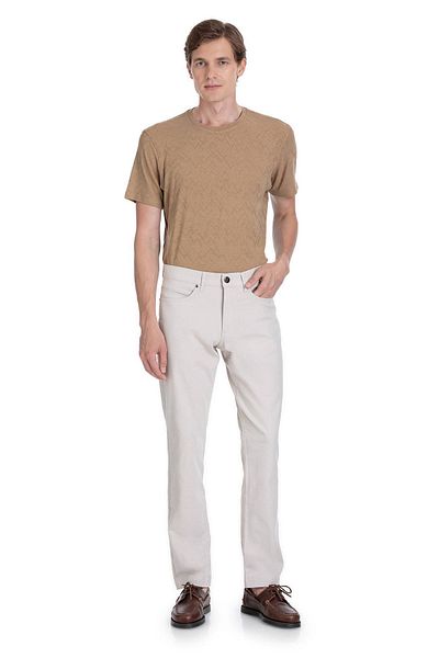 Hatemoğlu Beige Regular Fit Cotton 5 Pocket Canvas Trousers