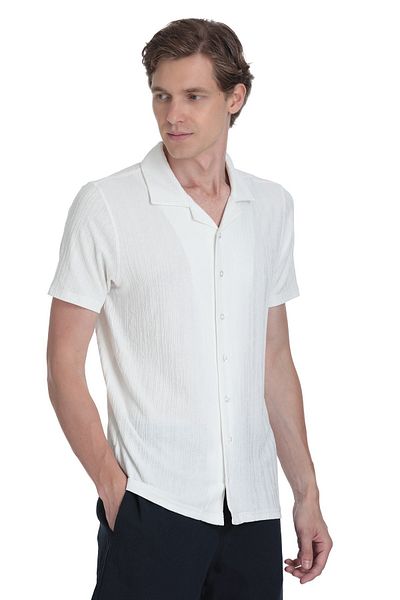 Hatemoğlu White Regular Fit Collar Shirt