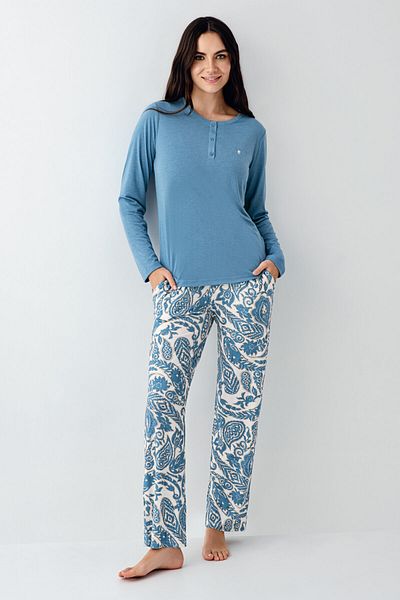 Pierre Cardin Women's Turquoise Pajama Set