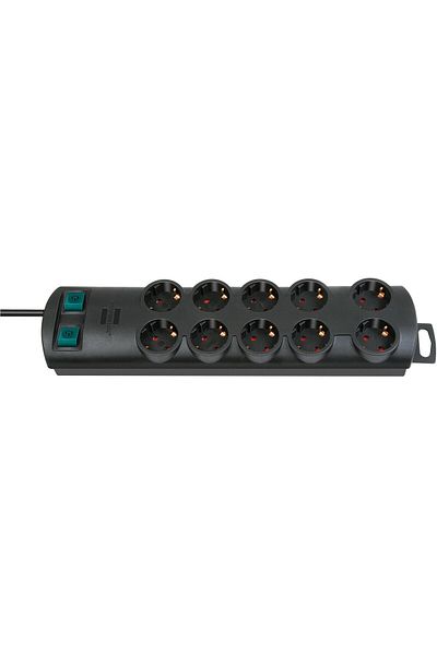Brennenstuhl Multipriza Primera-Line Technics 10 prize, Intrerupator, 2m, Negru