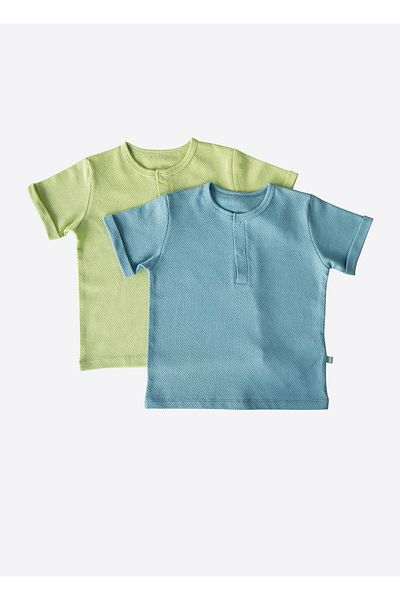 kitikate Organic Dorian 2-Pack T-Shirt Blue-Green