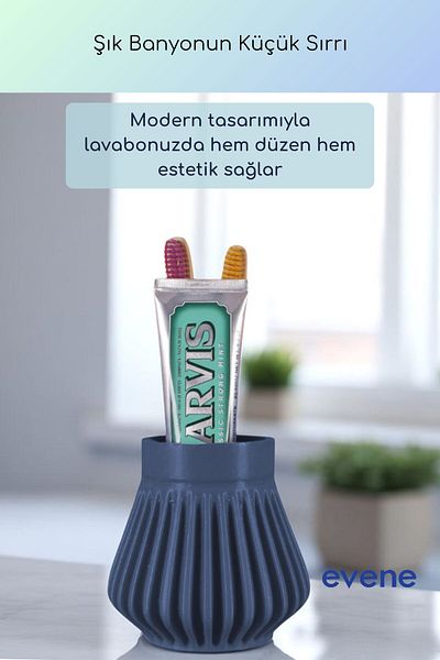 Evene Θήκη οδοντόβουρτσας Βάση οδοντόβουρτσας Βάση οδοντόβουρτσας Σκούρο ματ μπλε χρώμα Μοντέλο 83