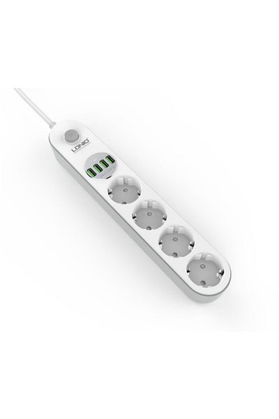 LDNIO Prelungitor SE4432, 4 prize, 4 X USB-A, PD Quick Charge, 17W, 2m