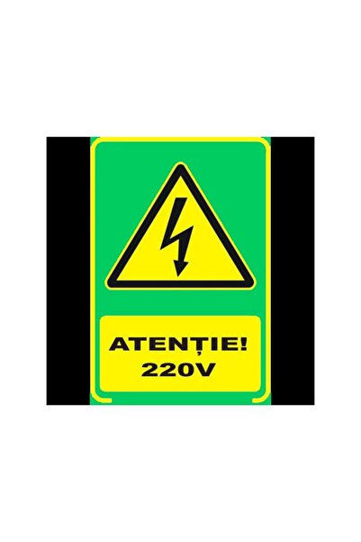 OEM Semn de avertizare fosforescent 220 volți, A4