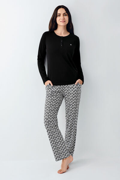 Pierre Cardin Kadın Siyah Pijama Takımı