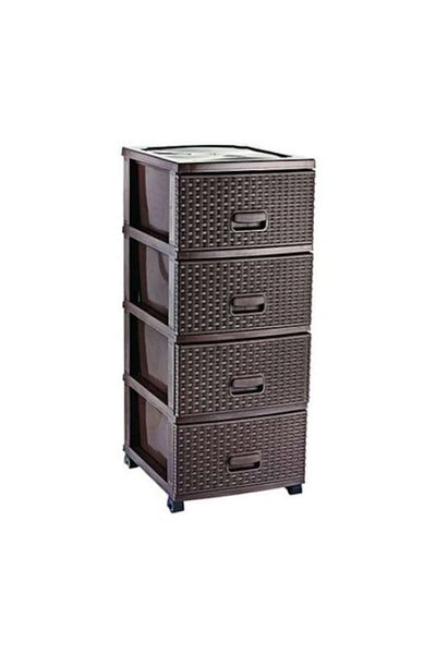 Nova Home Komidin™, Dulap de depozitare Nova Home cu roți, Ratan, Maro
