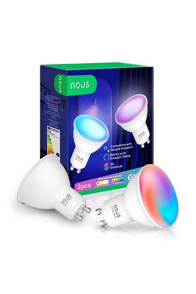 Nous Set of 2 RGB Smart LED bulbs P8, GU10, App control