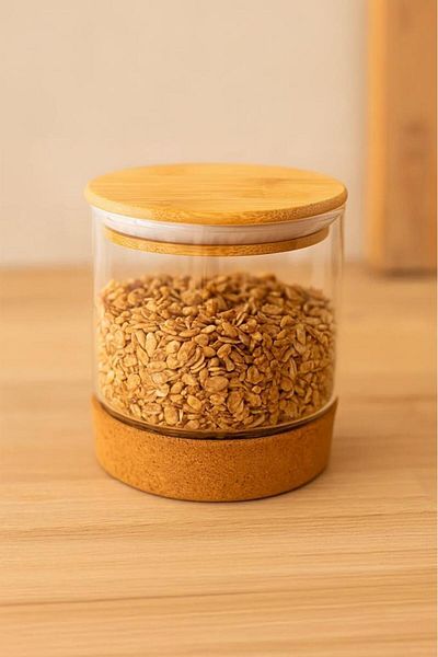 Bambum Corki - Glass Storage Container with Cork Base 650 ml