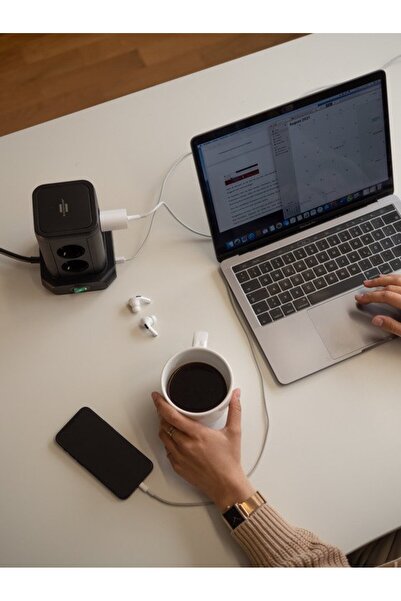 Brennenstuhl Brennenstuhl tower extension, 8 outlets, 4 USB, 2m cable, outlet positioning 45