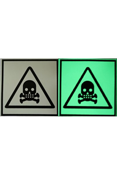 OEM Semn de avertizare substanțe toxice fosforescente, 10x10 cm