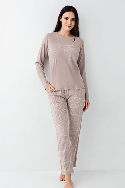 Pierre Cardin Women's Brown Pajama Set