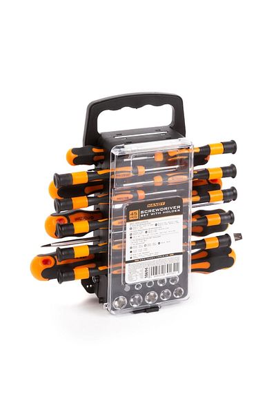 Handy Set de scule cu 45 de piese, cu șurubelnițe, chei tubulare, biți magnetici și geantă de transport