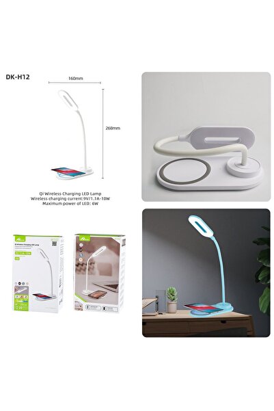 Home LED desk lamp DK-H12, Wireless charger, 3 modes, touch control, USB-C, 6W