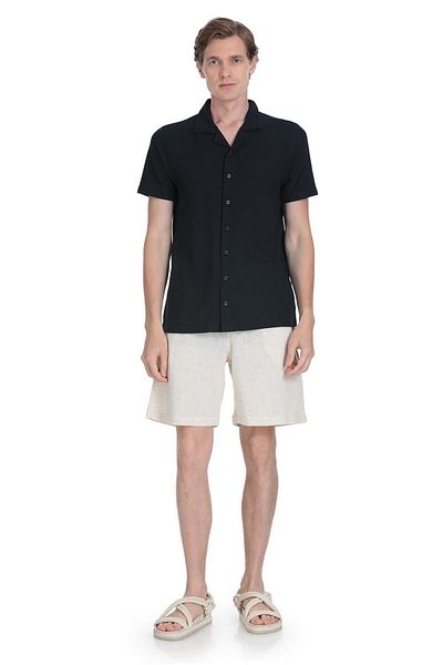 Hatemoğlu Navy Blue Regular Fit Apache Collared Shirt