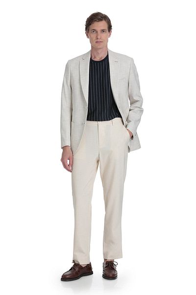 Hatemoğlu Beige Slim Fit Mono Collar Casual Jacket