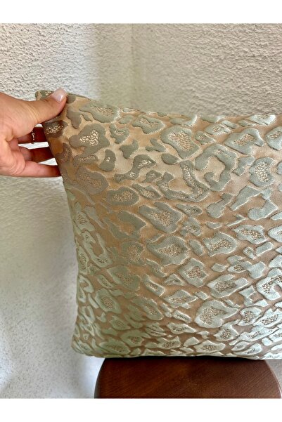 Decamor home Mint Gold Detailed Living Room Throw Pillow Cover Pattern2