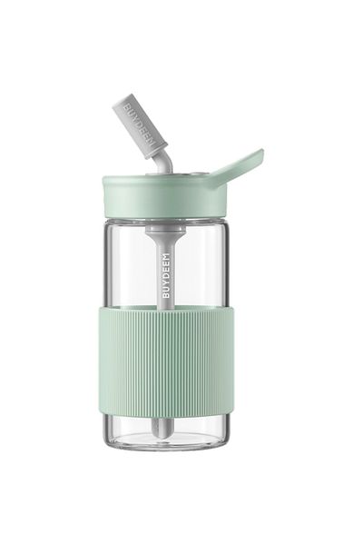 BUYDEEM Sticlă portabilă cu pai CD1017-CG, 500 ml (verde)