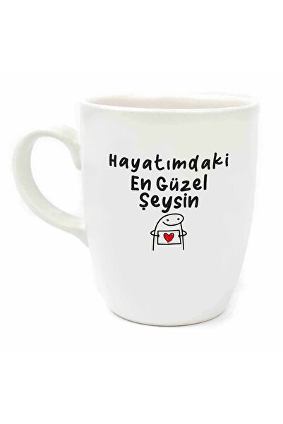 PALTO TASARIM أنتِ أجمل شيء في حياتي كوب بيضاوي كريمي - كوب هدية