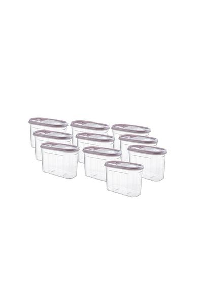OEM Set 10 buc Cutie pentru alimente, din plastic, cu capac, 1.25 l, SULTAN HOME
