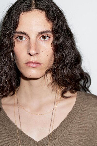 Massimo Dutti Uzun kollu V yaka triko kazak