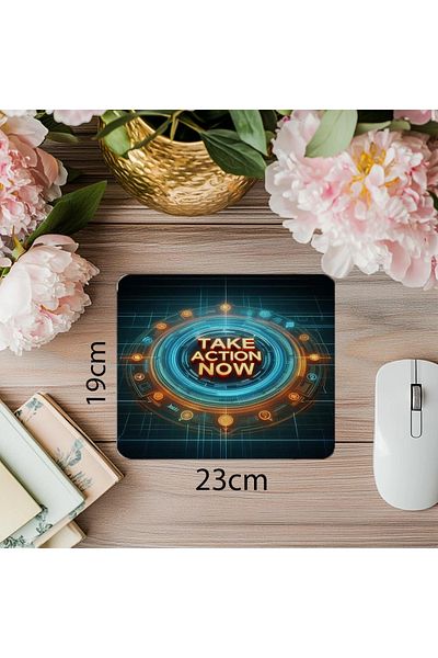 Luluyen Take Action Now Themed Holographic Mousepad - 19X23 cm 2 mm Rectangle Imported Printed Mouse Pad