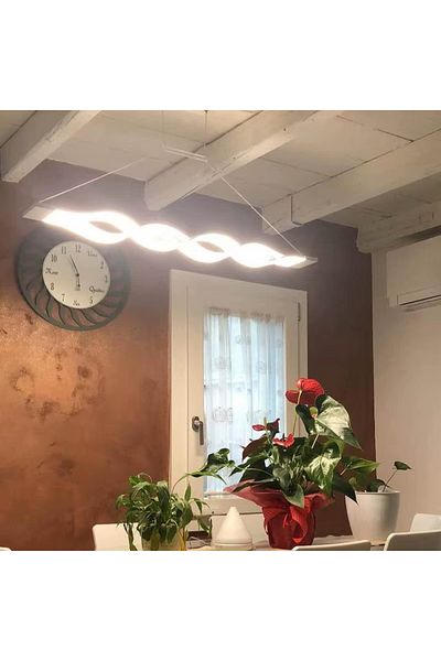 OEM Lustra LED moderna, culoare alb, 152W, dimabila, lumina rece/calda/neutra, inaltime reglabila