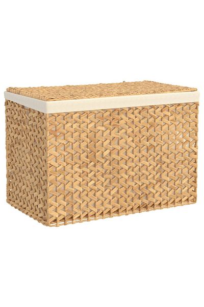 vidaxl Laundry Basket with 3 Sections 75x42.5x52 cm Water Hyacinth