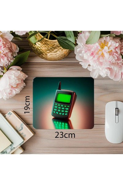 Luluyen Mouse Pad cu tematică pager minimal și retro - 19x23 cm 2 mm dreptung...
