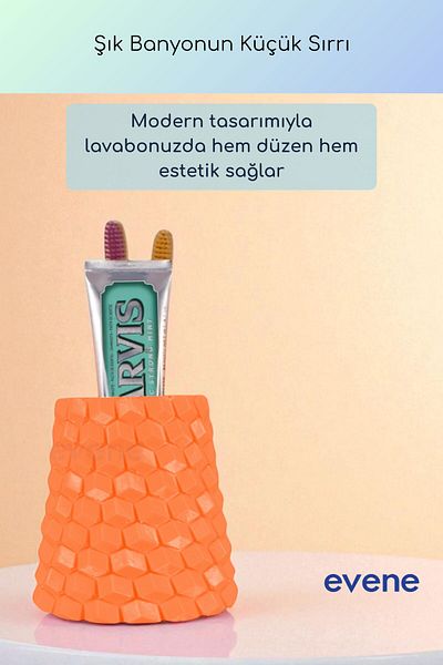 Evene Θήκη οδοντόβουρτσας Βάση οδοντόβουρτσας Βάση οδοντόβουρτσας Πορτοκαλί χρώμα Μοντέλο 84