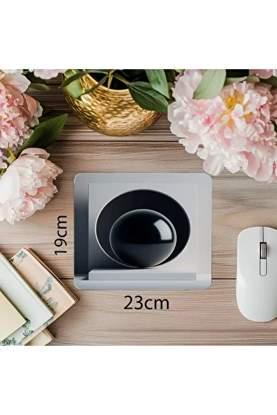 Luluyen Black Sphere Themed Minimalist Mousepad - 19X23 cm 2 mm Rectangular Imported Printed Mouse Pad