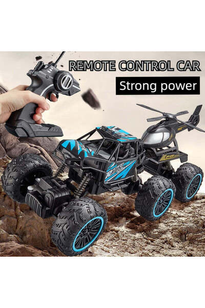 Generic 2.4G Remote Control Car 6 Wheels Racing Climbing Off-road Truck with Removable Helicopter