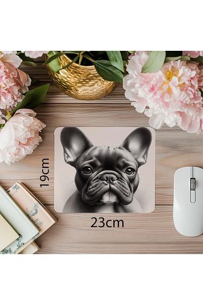 Luluyen Mouse Pad cu portret de câine cu ureche scurtă - 19x23 cm 2 mm dreptunghiulară importată imprimată mouse pad