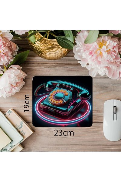 Luluyen Mouse Pad Nostalgic pentru telefon de birou - 19x23cm 2mm dreptunghiular importat imprimat mouse pad