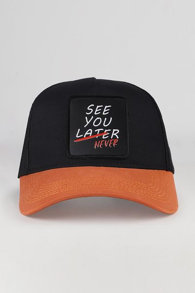 BlackBörk Черна шапка за камион с лого See You Later Never