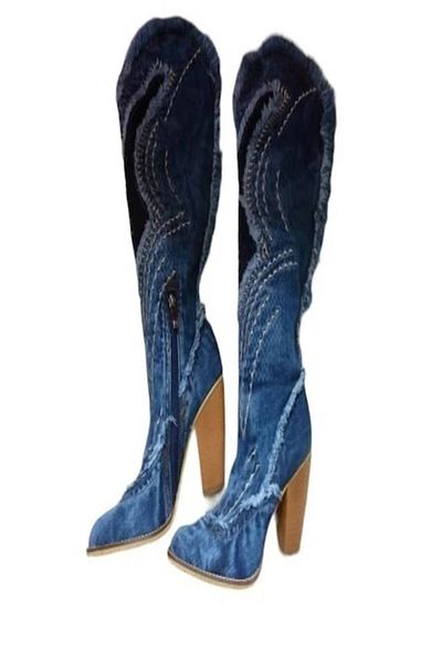 blue moon - Denim Boots Jurdan, Blue, Size 37