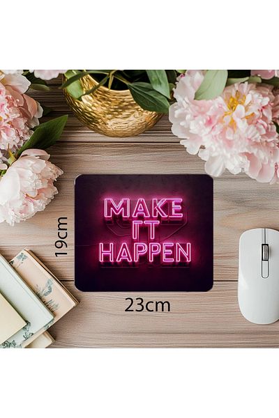 Luluyen Stay Weird Neon Written Fun Mousepad - 19X23 cm 2 mm Rectangle Imported Printed Mouse Pad