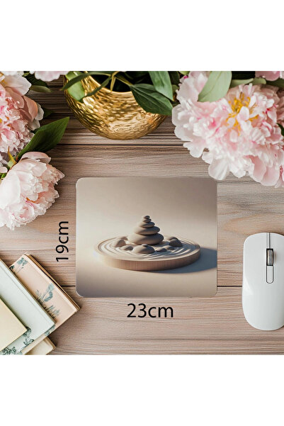 Luluyen Zen Stones Mousepad pe nisip alb - 19x23 cm 2 mm dreptunghiular impor...