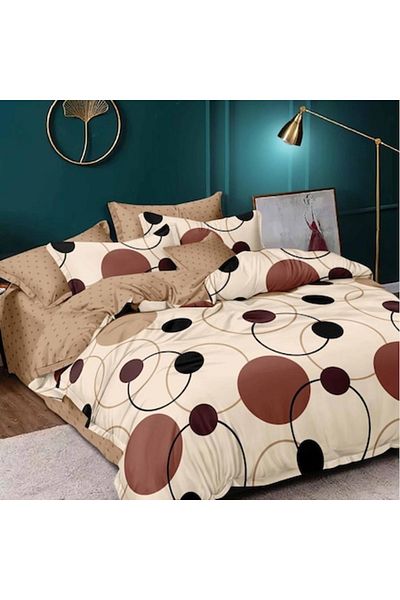 Lenjerii Deco Double bed linen set made of thick cotton finet fabric, 6 pieces, 2 persons, color JK50