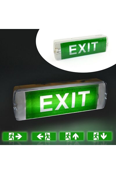 PROCART Lampă LED EXIT 4W, permanentă, 360 lumeni, baterie 800 mAh, IP40 Ieșire - Stânga