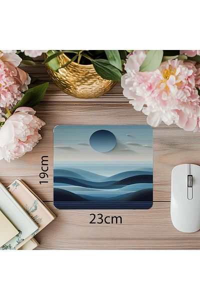 Luluyen Minimal Layered Zen Composition Mouse Pad - 19X23 cm 2 mm Rectangle Imported Printed Mouse Pad