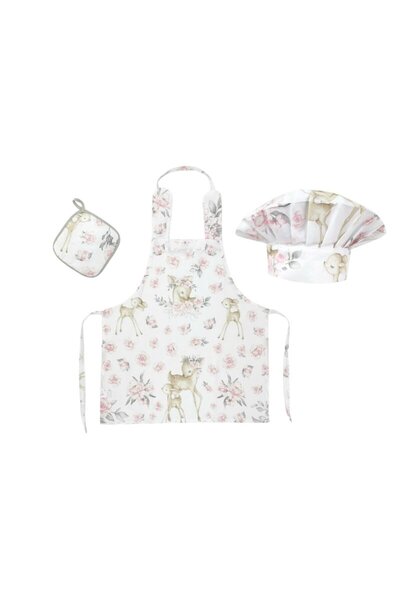 MimiNu Set Micutul bucatar, MimiNu, Cu sort, o boneta si accesoriu pentru vas...