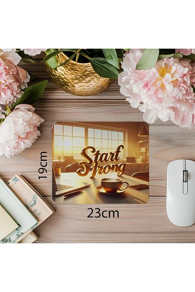 Luluyen Start Strong Mousepad with Bright Sunny Colors - 19X23 cm 2 mm Rectangle Imported Printed Mouse Pad