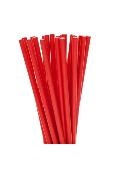 Paper Straws Paie de hartie, ecologice, Paper Straws, culoare rosu, 100buc/set