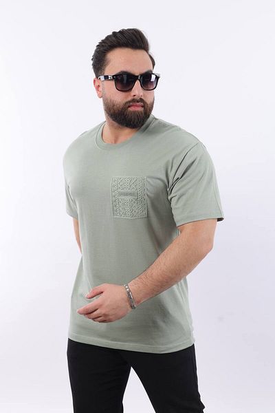 STOCX Men's Embroidery Detailed Pocket Design Oversize T-Shirt