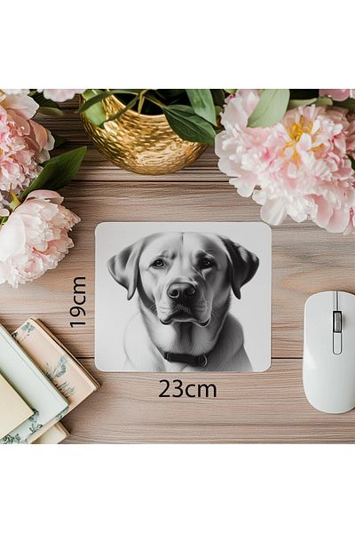 Luluyen Mousepad cu desen de câine cu pix cu ochi strălucitori - 19x23 cm 2 mm dreptunghiular importat imprimat mouse pad