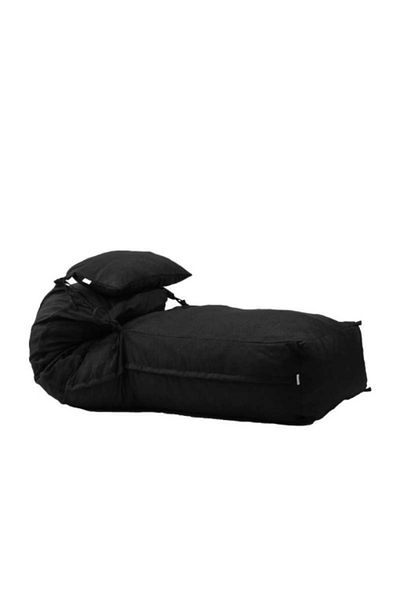 Pufrelax Fotoliu Yoga XL si Perna, Material Textil - Eerie Black