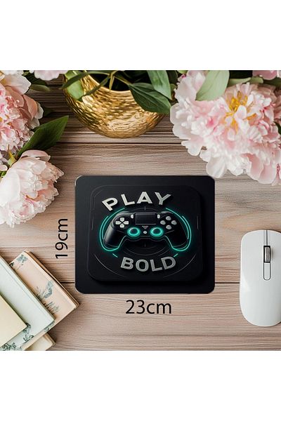Luluyen Glossy Mousepad with Black Background – Gaming Style - 19X23 cm 2 mm Rectangular Imported Printed Mouse Pad