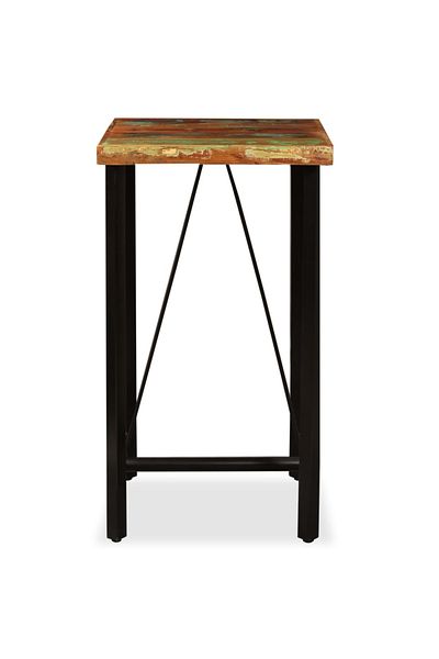 vidaxl Bar Set 3 Pieces Solid Reclaimed Wood and Genuine Leather