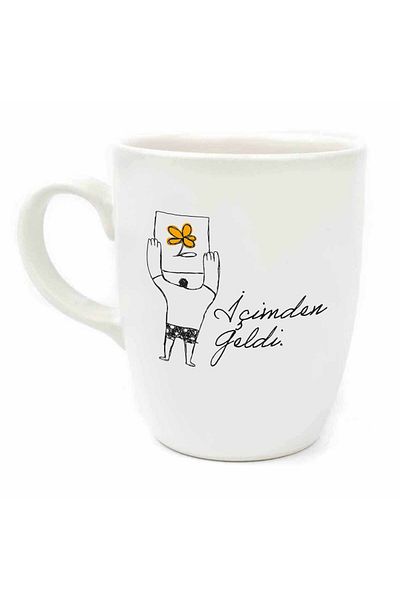 PALTO TASARIM It Came from Within Me! Cream Oval Mug - Gift Mug Cup Mug